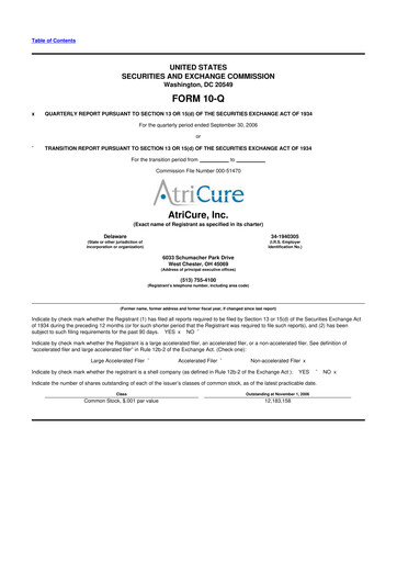 Miniature AtriCure 10-Q Rapport trimestriel  