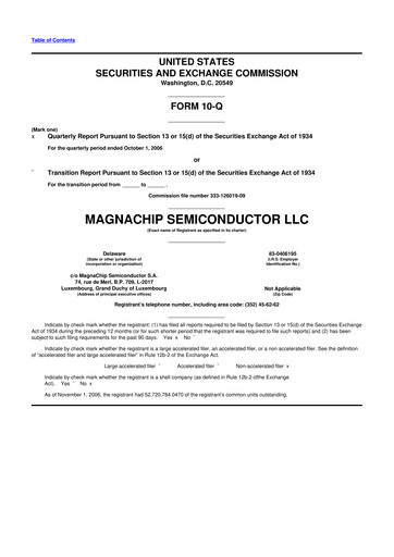Miniature Magnachip Semiconductor 10-Q Rapport trimestriel  