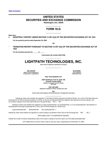 Thumbnail LightPath Technologies 10-Q Quarterly Report FY 