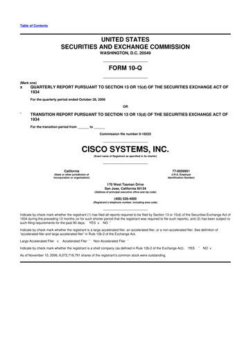 Thumbnail Cisco 10-Q Quarterly Report FY 
