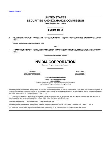 Thumbnail NVIDIA 10-Q Quarterly Report FY 