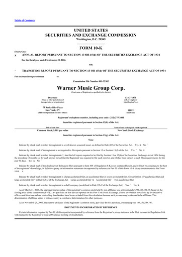 Thumbnail Warner Music Group
 10-K Annual Report 