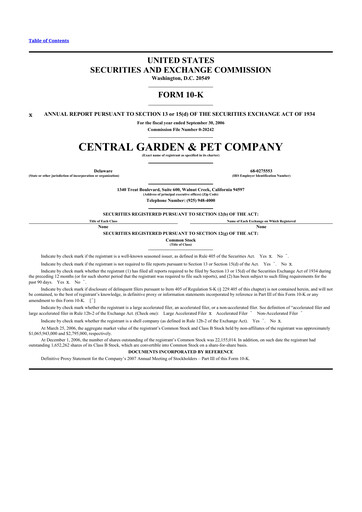 Thumbnail Central Garden & Pet 10-K Annual Report 