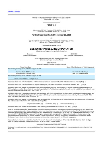 Thumbnail Lee Enterprises
 10-K Annual Report 