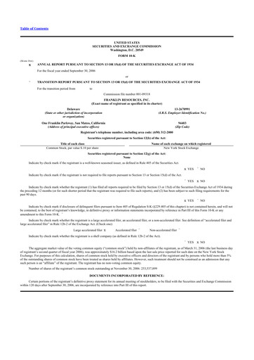Thumbnail Franklin Resources 10-K Annual Report 