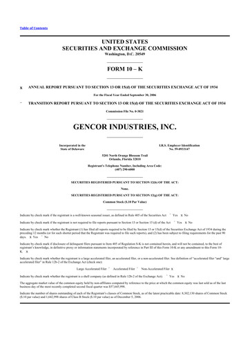 Thumbnail Gencor Industries
 10-K Annual Report 