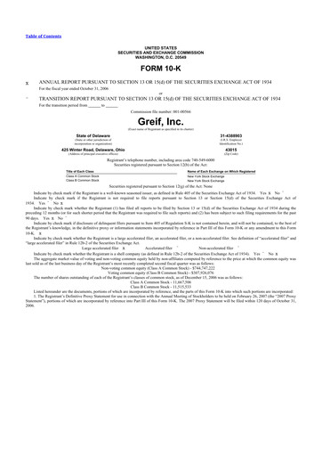 Thumbnail Greif 10-K Annual Report 