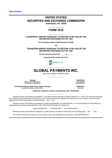 Thumbnail Global Payments 10-Q Quarterly Report FY 