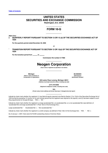 Thumbnail Neogen 10-Q Quarterly Report FY 
