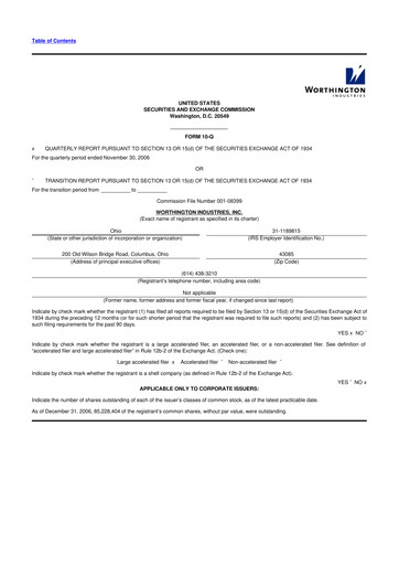 Miniature Worthington Enterprises 10-Q Rapport trimestriel  