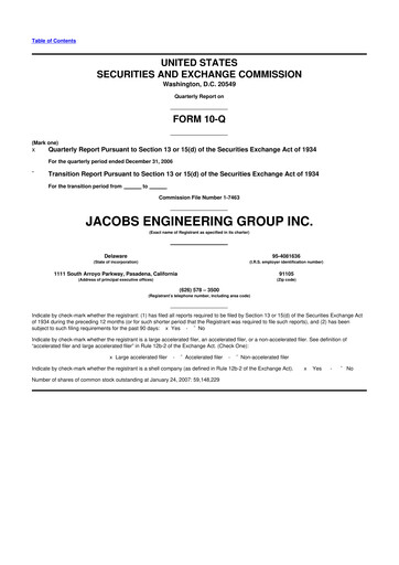 Thumbnail Jacobs Engineering 10-Q Quarterly Report FY 