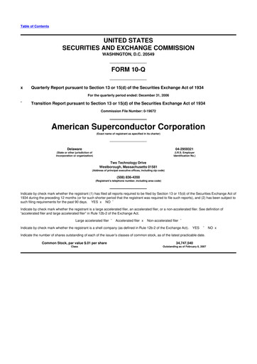 Thumbnail American Superconductor Corporation 10-Q Quarterly Report FY 