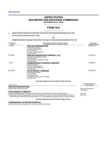 Thumbnail Exelon Corporation 10-K Annual Report 