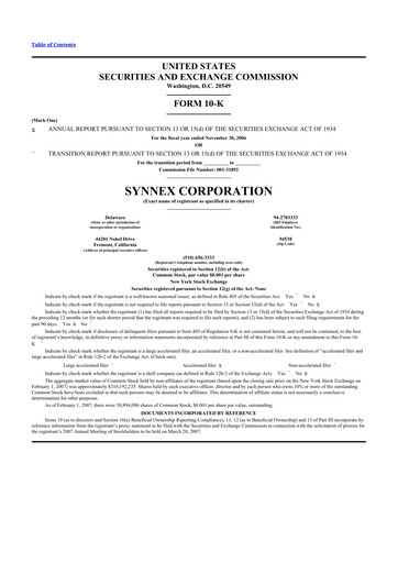 Thumbnail TD Synnex 10-K Annual Report 