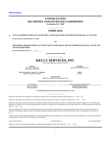 Thumbnail Kelly Services
 10-K Annual Report 