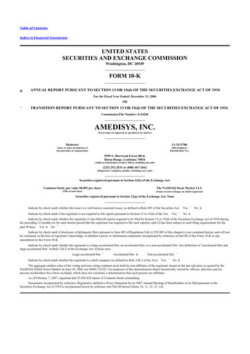 Thumbnail Amedisys 10-K Annual Report 