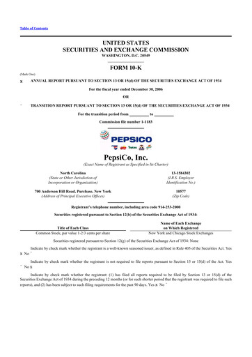 Thumbnail Pepsico 10-K Annual Report 