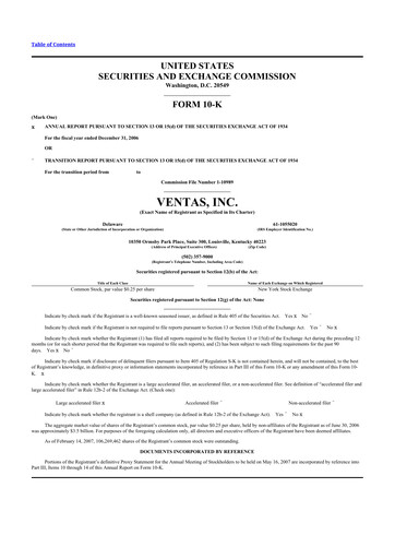 Thumbnail Ventas 10-K Annual Report 