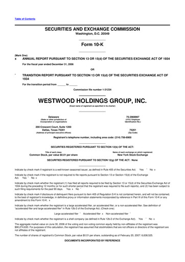 Vorschaubild Westwood Holdings Group 10-K Jahresbericht 