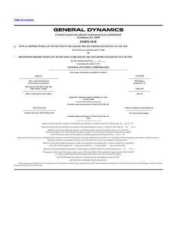 Thumbnail General Dynamics 10-K Annual Report 