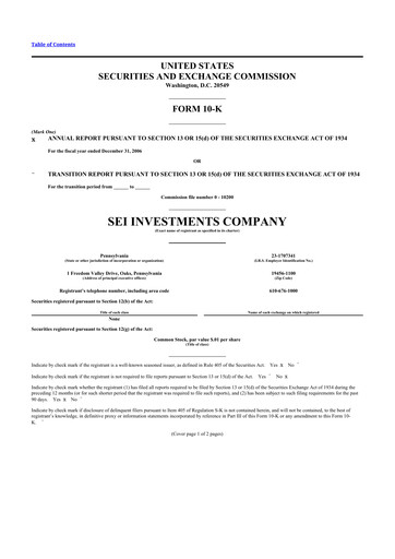Thumbnail SEI Investments 10-K Annual Report 