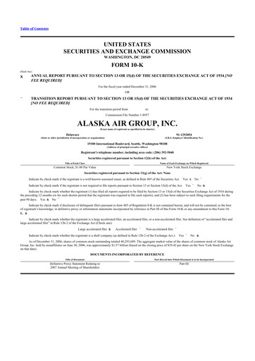 Thumbnail Alaska Airlines
 10-K Annual Report 