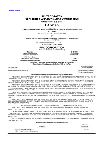 Thumbnail FMC Corporation 10-K Annual Report 