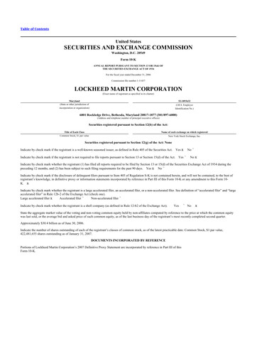 Thumbnail Lockheed Martin 10-K Annual Report 