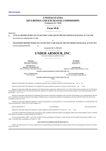 Thumbnail Under Armour
 10-K Annual Report 