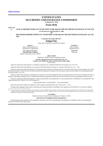 Thumbnail Amgen 10-K Annual Report 