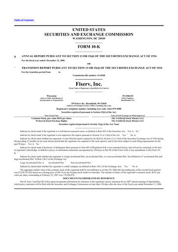 Thumbnail Fiserv 10-K Annual Report 