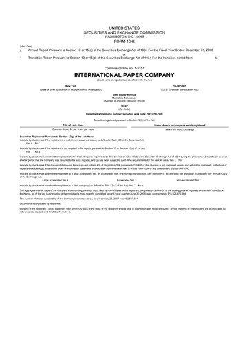 Thumbnail International Paper
 10-K Annual Report 