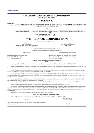 Thumbnail Whirlpool 10-K Annual Report 
