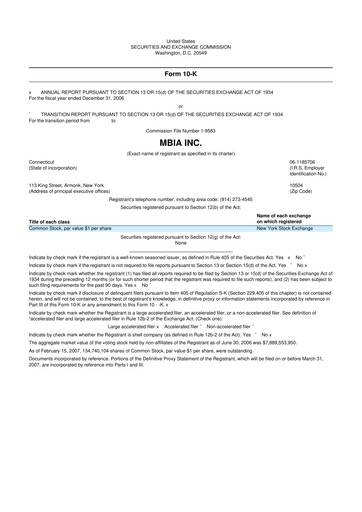 Thumbnail MBIA 10-K Annual Report 