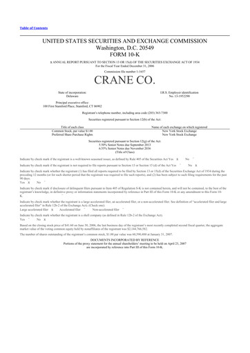 Vorschaubild Crane NXT 10-K Jahresbericht 