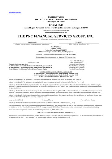 Thumbnail PNC Financial Services 10-K Annual Report 