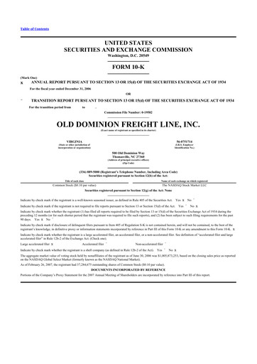 Thumbnail Old Dominion Freight Line
 10-K Annual Report 