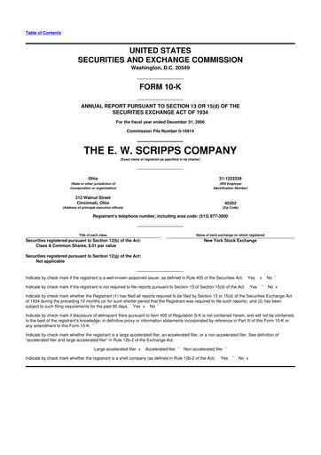 Thumbnail E. W. Scripps Company
 10-K Annual Report 