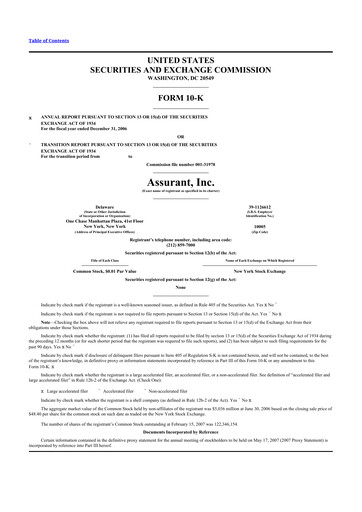 Thumbnail Assurant 10-K Annual Report 