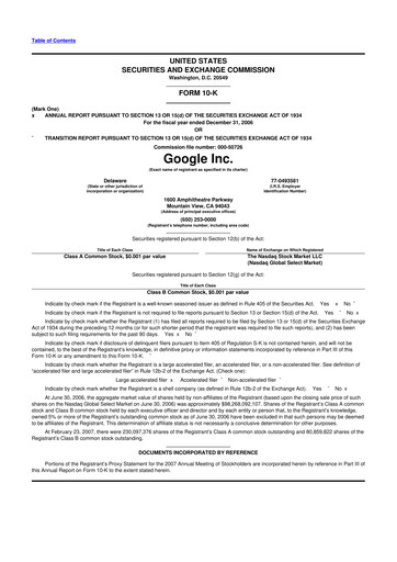 Thumbnail Alphabet (Google) 10-K Annual Report 