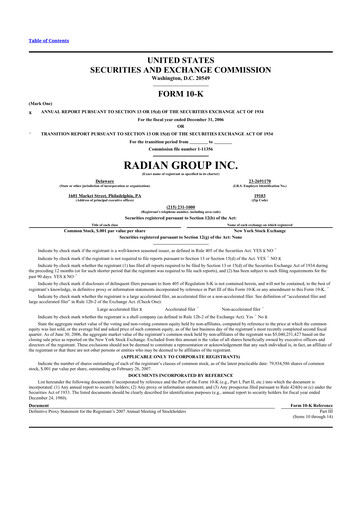 Thumbnail Radian Group
 10-K Annual Report 