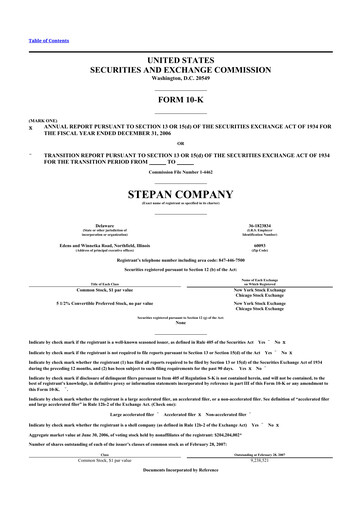 Thumbnail Stepan Company
 10-K Annual Report 