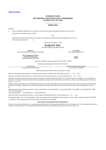 Thumbnail Kadant 10-K Annual Report 