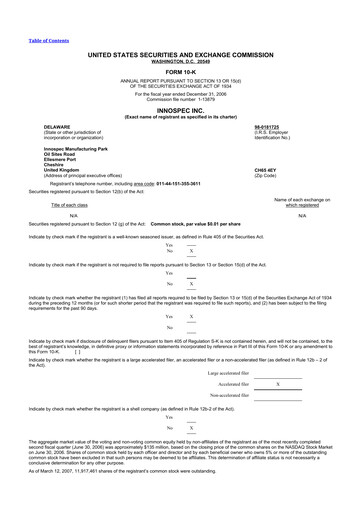 Thumbnail Innospec 10-K Annual Report 