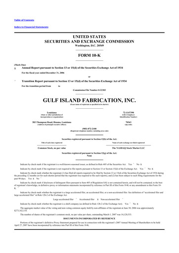 Thumbnail Gulf Island Fabrication
 10-K Annual Report 