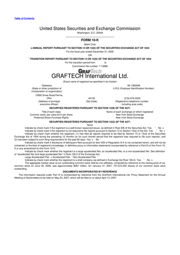 Miniature GrafTech 10-K Rapport annuel 