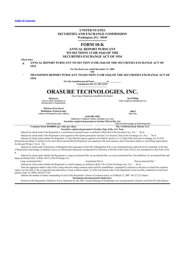 Thumbnail OraSure Technologies 10-K Annual Report 