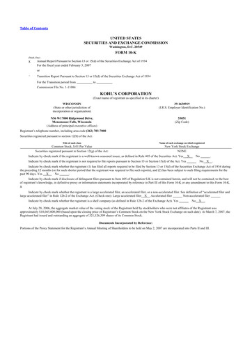 Thumbnail Kohl's
 10-K Annual Report 