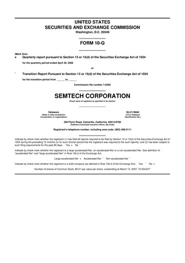 Vorschaubild Semtech 10-Q Quartalsbericht  
