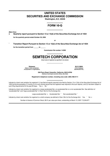Vorschaubild Semtech 10-Q Quartalsbericht  